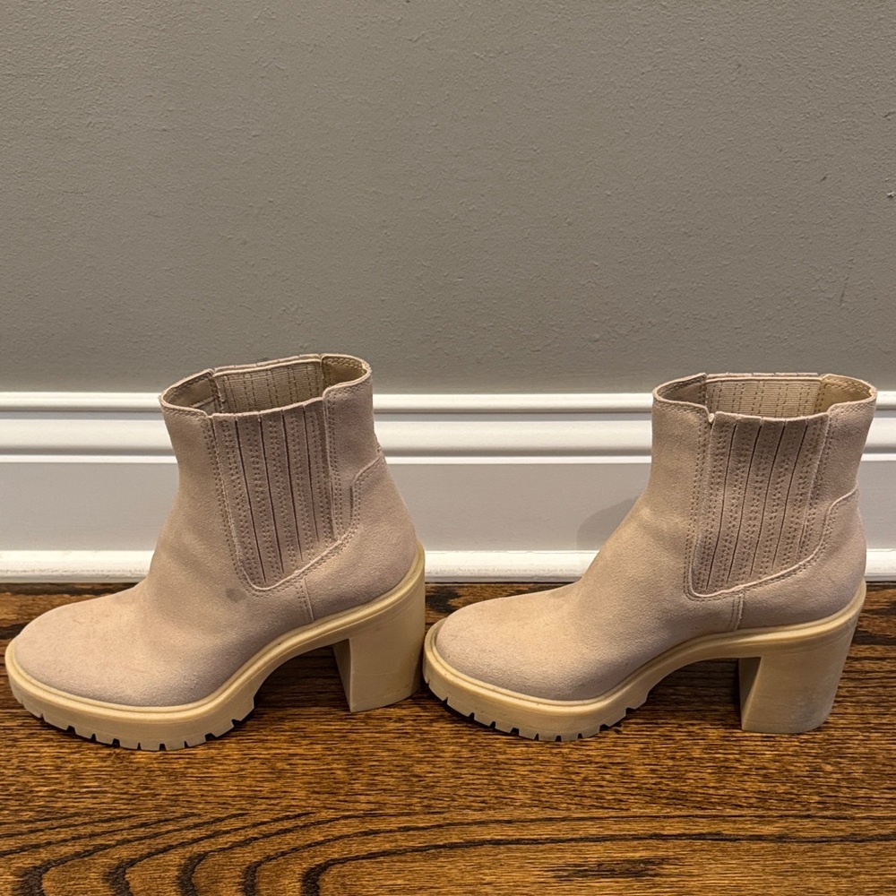Dolce Vita Cream Heeled Boots - Picture 2 of 4